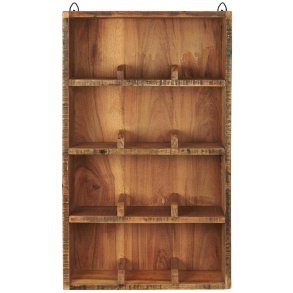 V�ghylde m/4 opdelte hylder 12 rum