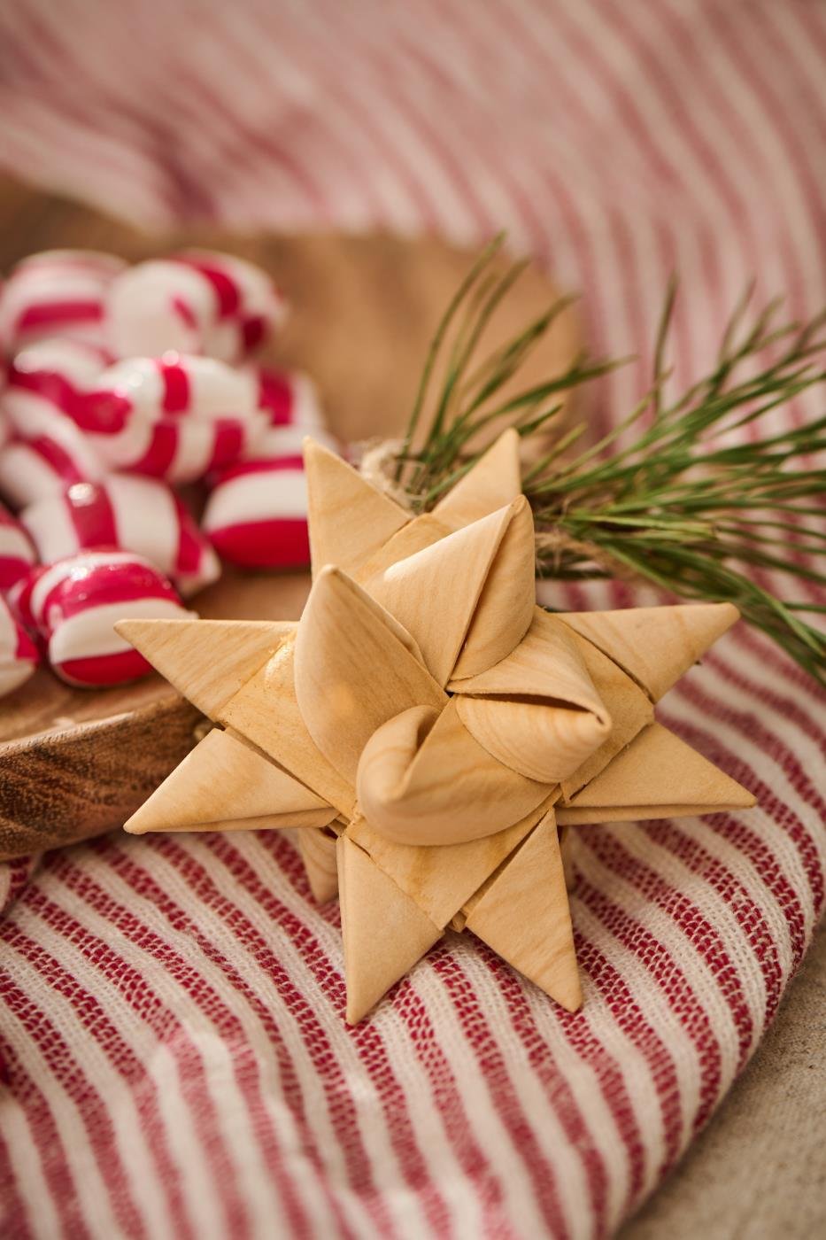 Stjerne t/ophng flettet spn