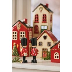 Hus t/fyrfadslys m. rdt tag og juletr