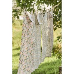  Viskestykke Bella natur m/grnt rudemnster og Blomster