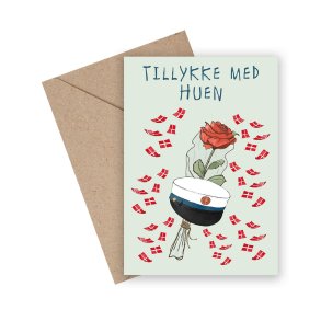 Tillykke med huen, bl kort