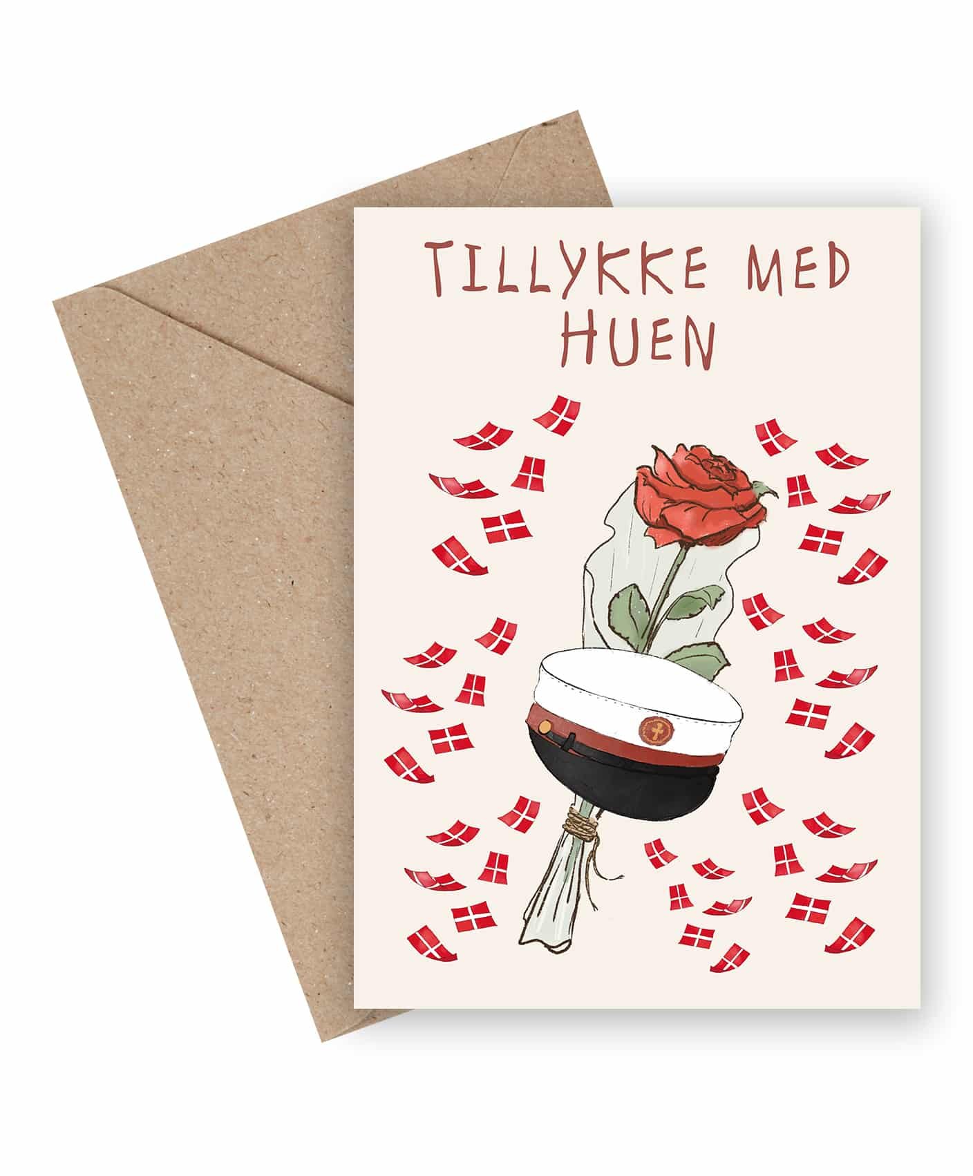 Tillykke med huen, rd kort