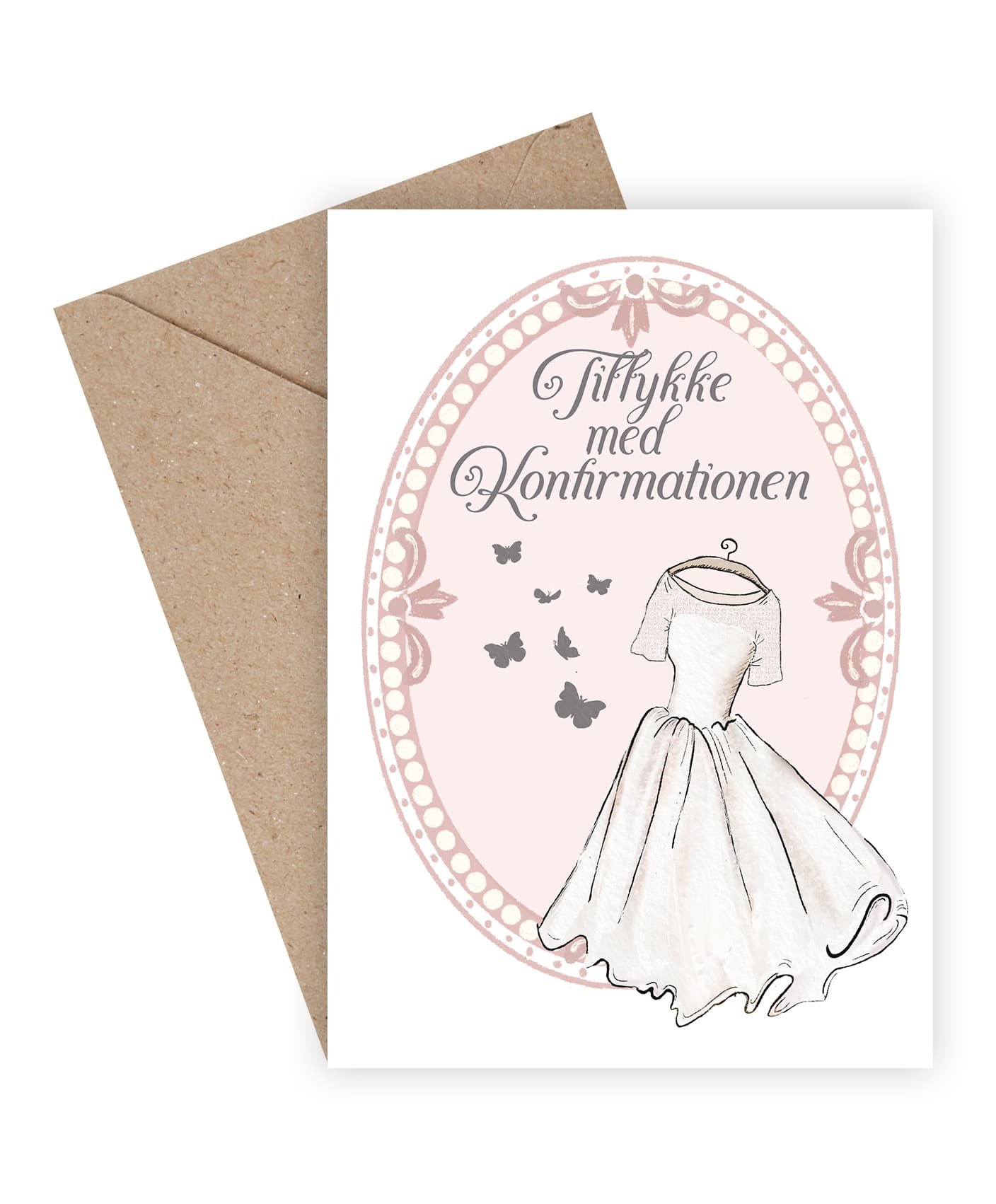 Tillykke med konfirmationen - Sommerfugle 