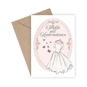 Tillykke med konfirmationen - Sommerfugle 