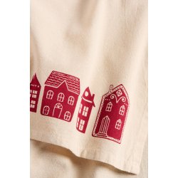 Viskestykke Sally natur m/rde huse