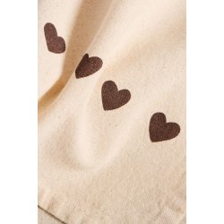 Viskestykke Johanne natur m/brune hjerter